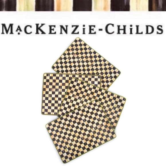Mackenzie-Childs Courtly Check & Stripe Reversible Placemats Set of 4 - Picture 2 of 11